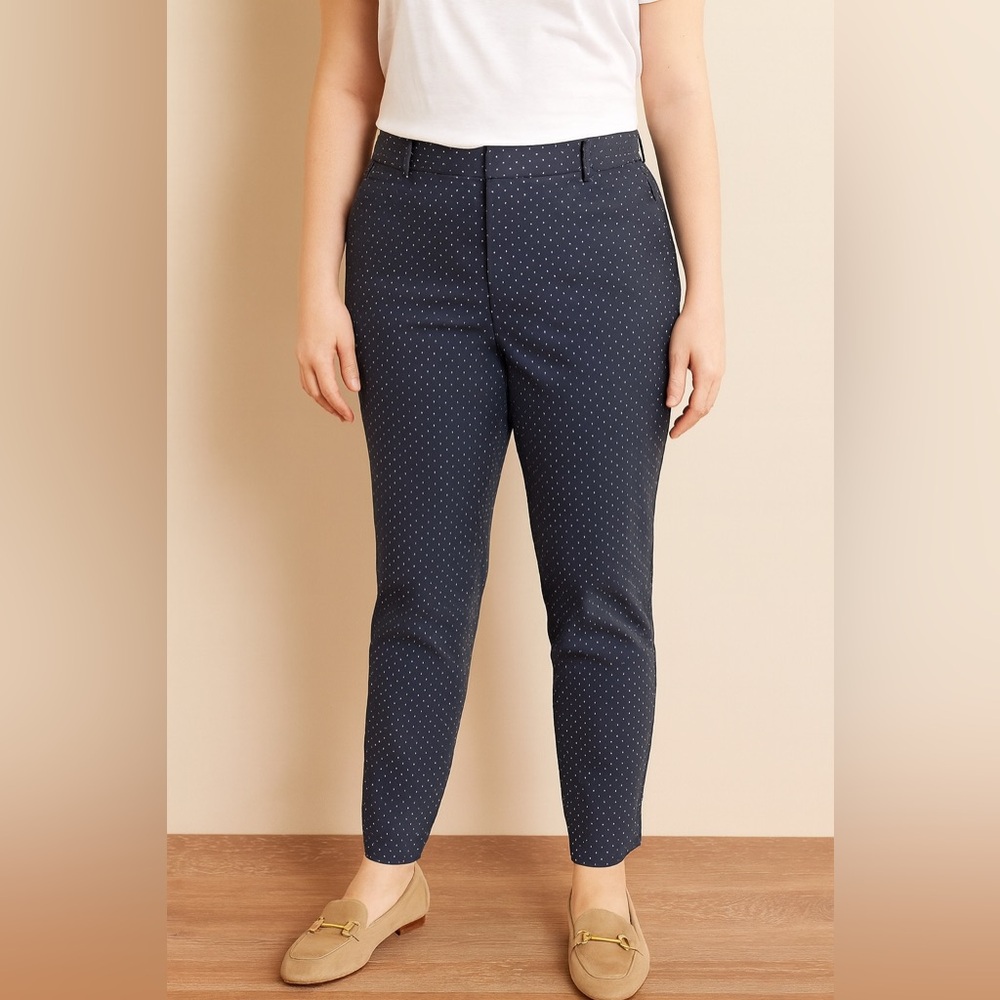 NWT Liverpool Navy Polka Dot Dress Pants